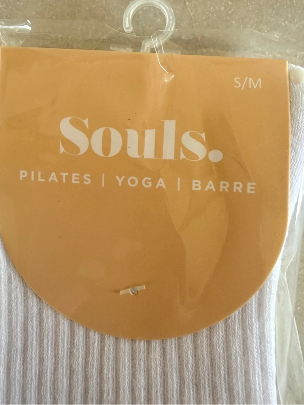 NWT Souls Here for the Booty Grip Crew Socks White Pilates Yoga S/M
